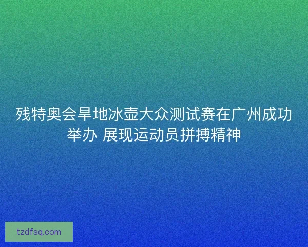 残特奥会旱地冰壶大众测试赛在广州成功举办 展现运动员拼搏精神